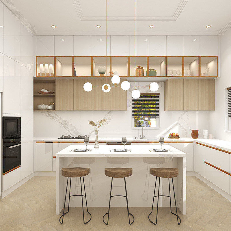 라크 표면 처리 가공판 색상 주방 가구용 목재 캐비닛