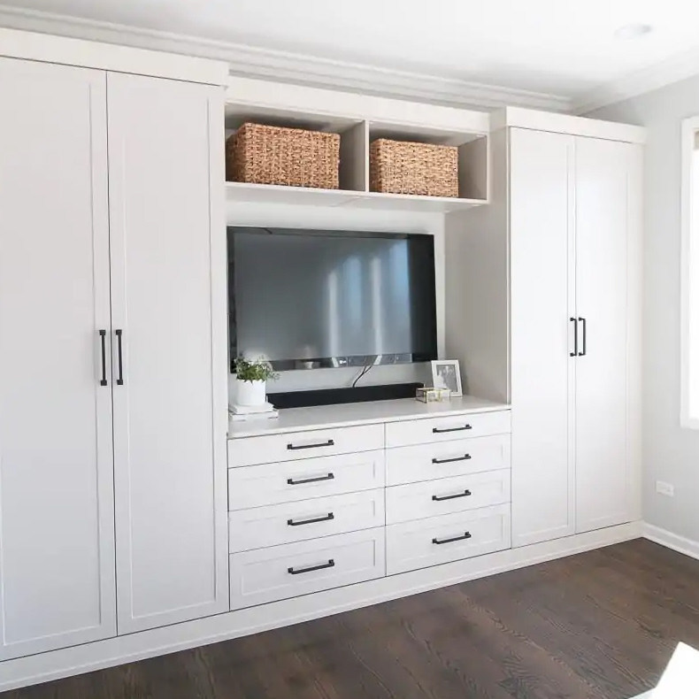 베스트 워크 인 오픈 스타일 하얀 나무 라미네이트 옷장 침실 침실 고급