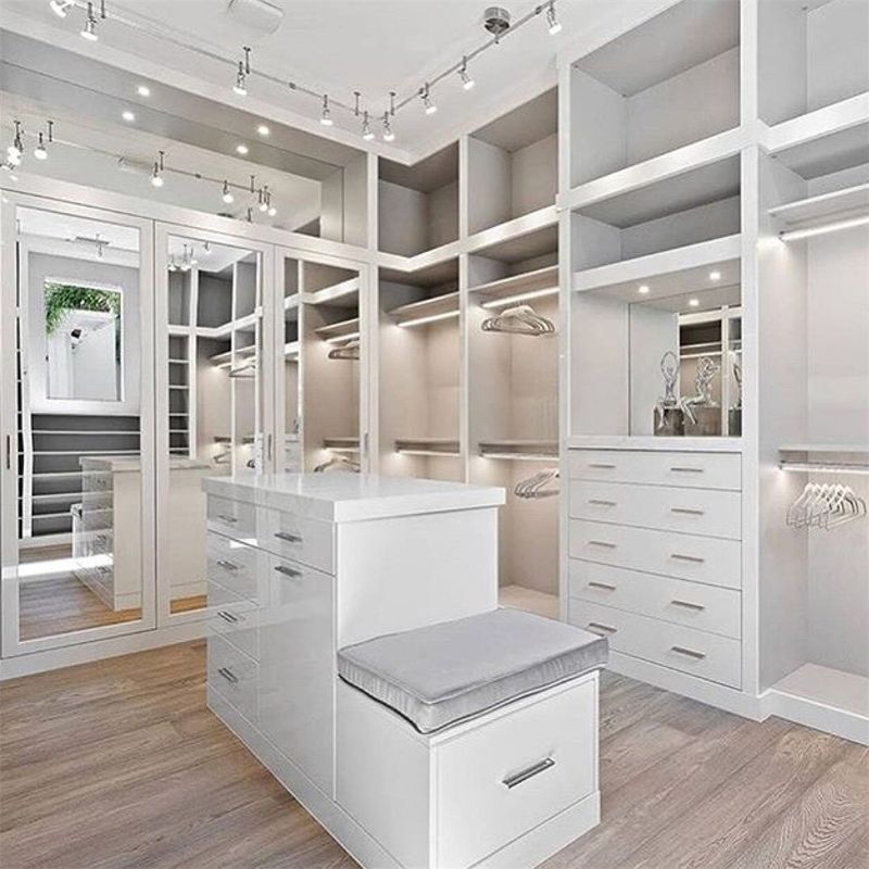 특정 옷장 YALIG 흰색 Walk-in Closet 유화 옷장 드로거와 바지 랙