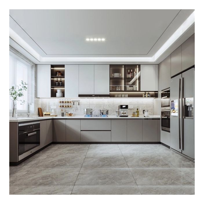 현대적 미니멀리즘 플랜크 고형 목재 캐비닛