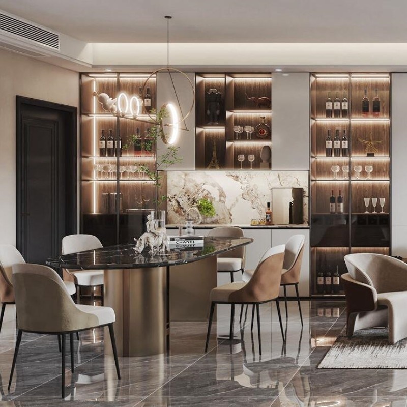 스리랑카에서 멜라민 보드와 블룸 하드웨어를 가진 저렴한 모듈식 부엌 캐비닛