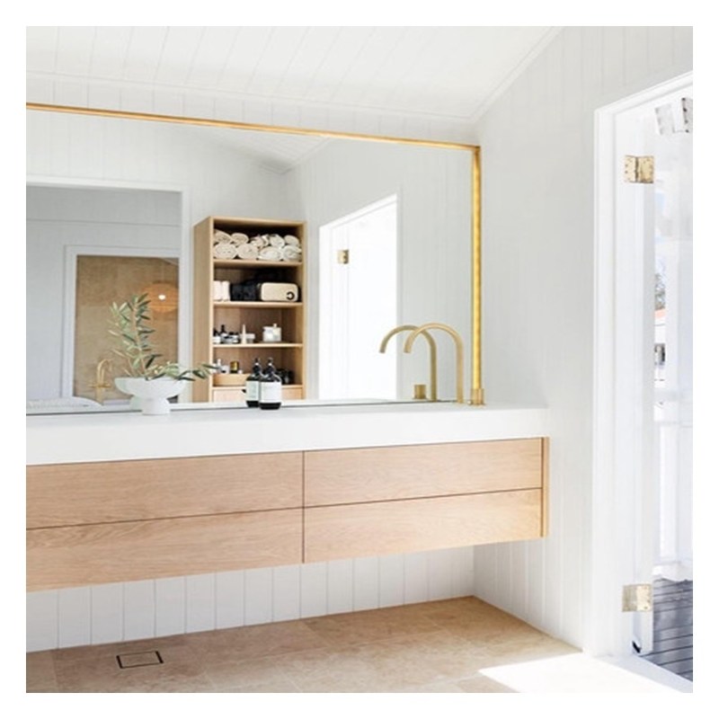 현대 디자인 어두운 나무 곡물 벽 마운트 및 접착판 문 패널과 함께 욕실 캐비닛