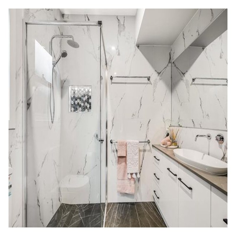 맞춤형 컬러 고 광택 아크릴 욕실 캐비닛과 더블 싱크 및 벽 장착