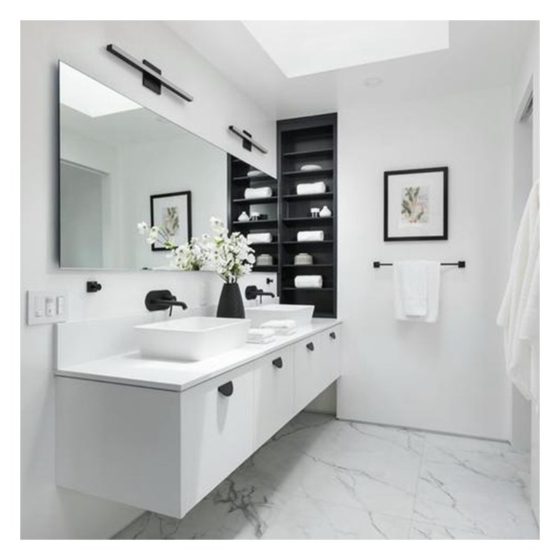 맞춤형 컬러 고 광택 아크릴 욕실 캐비닛과 더블 싱크 및 벽 장착