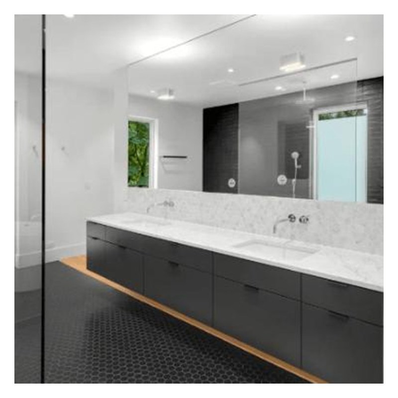 맞춤형 컬러 고 광택 아크릴 욕실 캐비닛과 더블 싱크 및 벽 장착