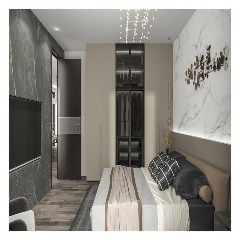 유럽 단단한 목재 워크 인 옷장 캐비닛 가정 침실 세트 가구