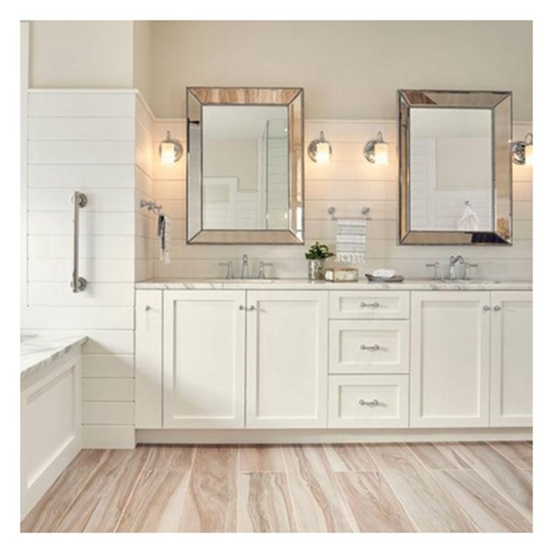 셰이커 스타일 흰색 라크 슈퍼 방수 대용량 욕실 캐비닛 바니티 콤보