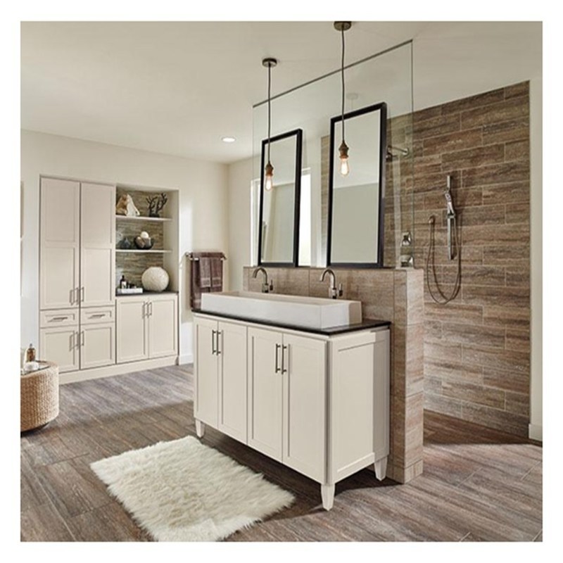셰이커 스타일 흰색 라크 슈퍼 방수 대용량 욕실 캐비닛 바니티 콤보