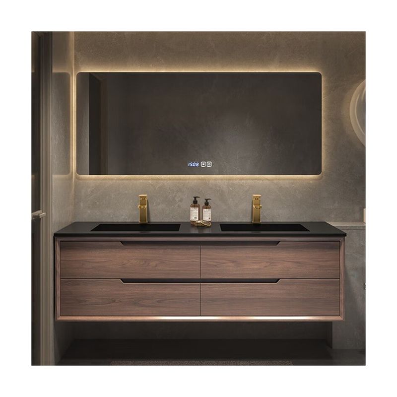OEM 서비스 LED 거울 저장 캐비닛과 함께 Sintered 돌 욕실 허무 책상