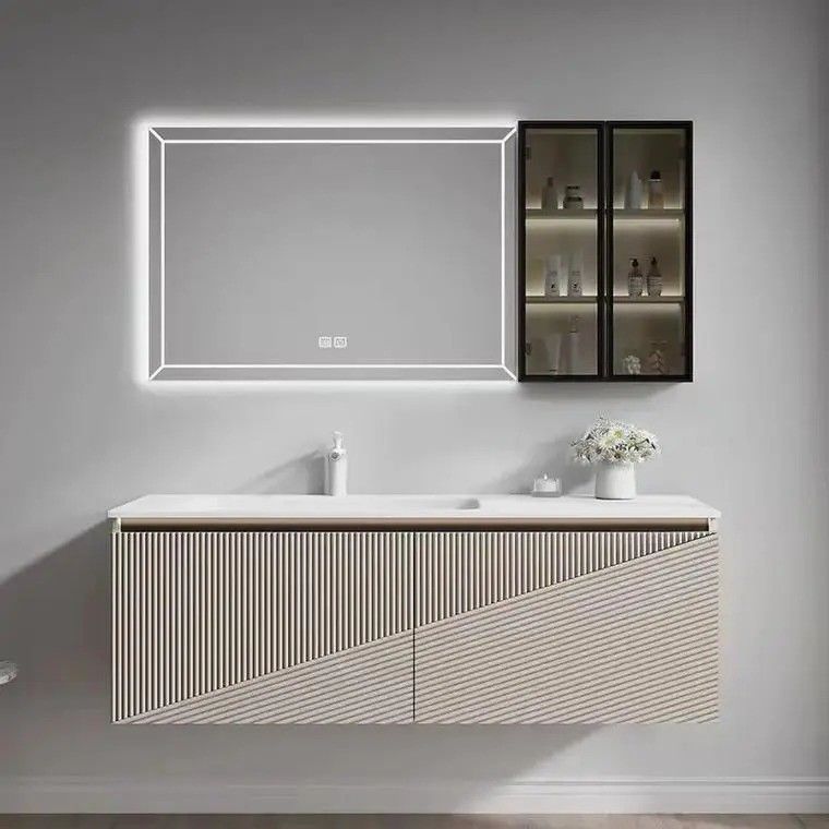 OEM 서비스 LED 거울 저장 캐비닛과 함께 Sintered 돌 욕실 허무 책상