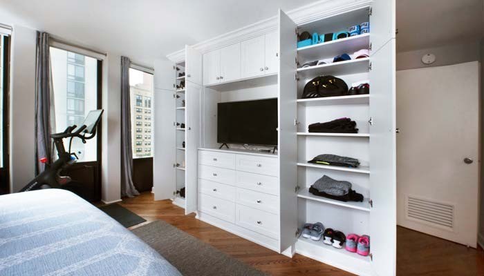 근대 침실 가구 습기에 저항성 벽 설치용 워크인 옷장